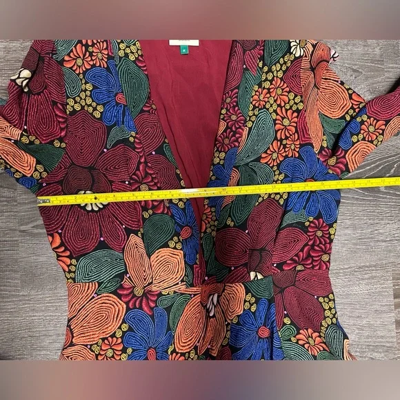 Farm Rio Black Stitched Flowers v neck maxi dress - Picture 5 of 10